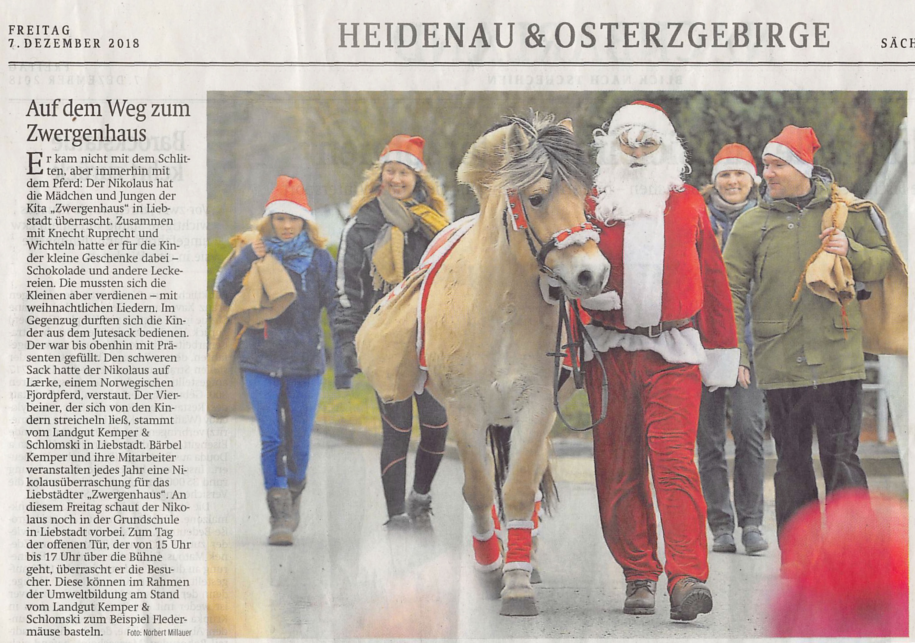 Der LGKS-Nikolaus und sein Gefolge besuchen die Kinder in Liebstadt und Mühlbach