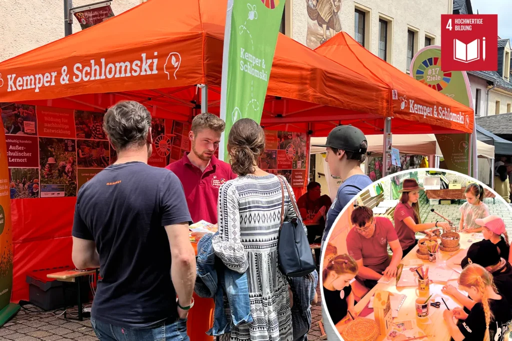 Wir waren Teil des Stadtfestes ErlebnisZEIT und stellten unsere BNE-Angebote vor.