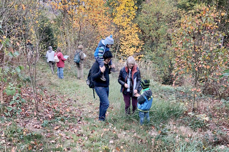 Der Herbst ist auch im Schulwald angekommen und wird unter Zuhilfenahme von Orientierungskarten erkundet.